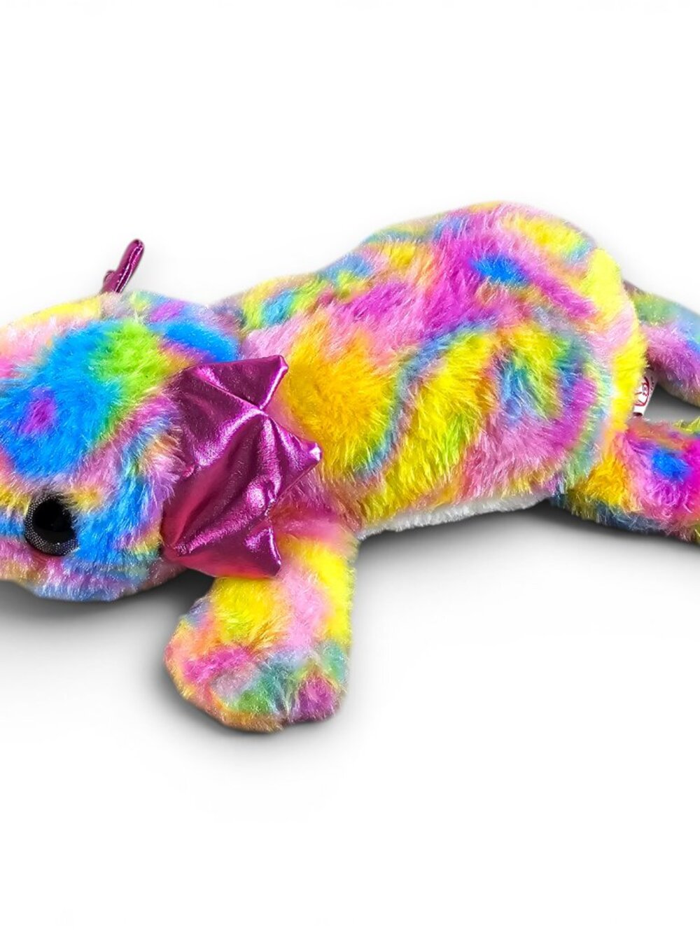 Fiesta Psychedelic Axolotl Plush Stuffed Toy Rainbow Tie Dye Swirl Colorful 15"